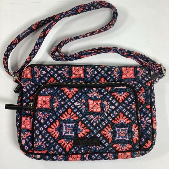 Vera Bradley Handbags - Vera Bradley Crossbody Purse Tile Pink Blue Black Mosaic